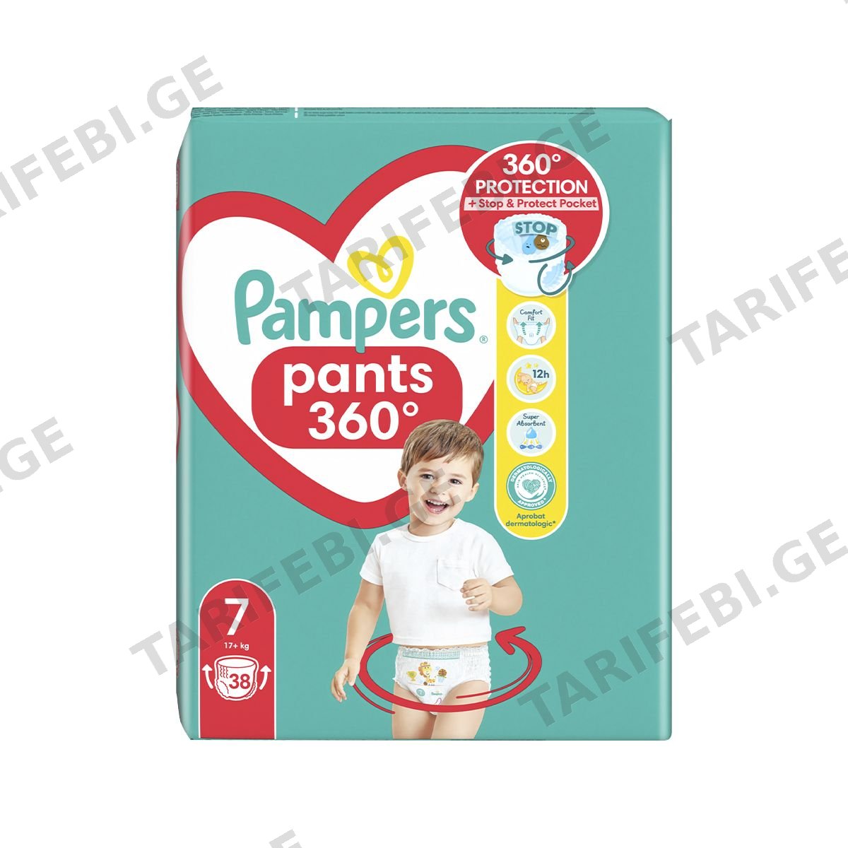 პამპერსი - Pampers ტრუსი 17+კგ 38 ცალი 9387