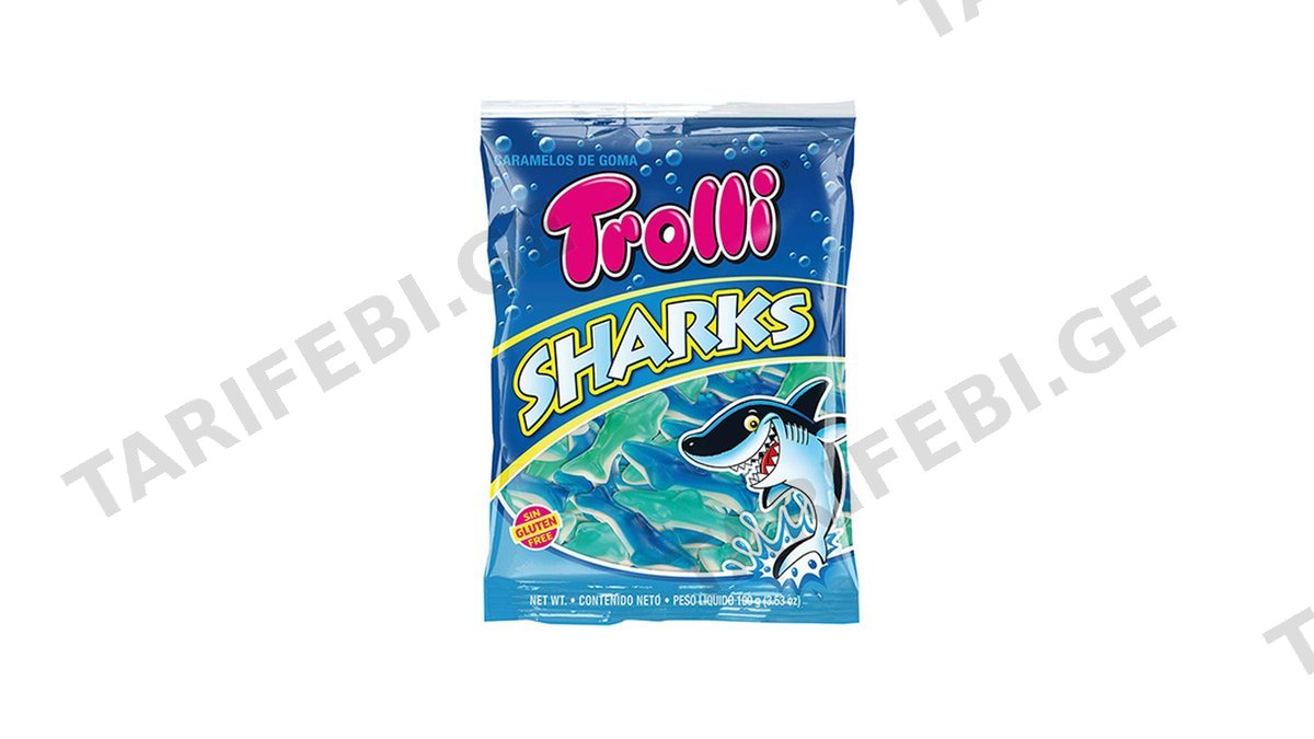 TROLLI ჟელიბონი ზვიგენი 100გრ