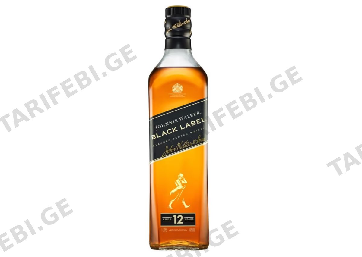 შოტლანდიური ვისკი Johnnie Walker Black Label - 1L