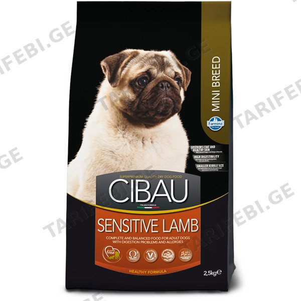 ძაღლის საკვები Farmina Cibau Sensitive Lamb Adult Mini 2.5 კგ