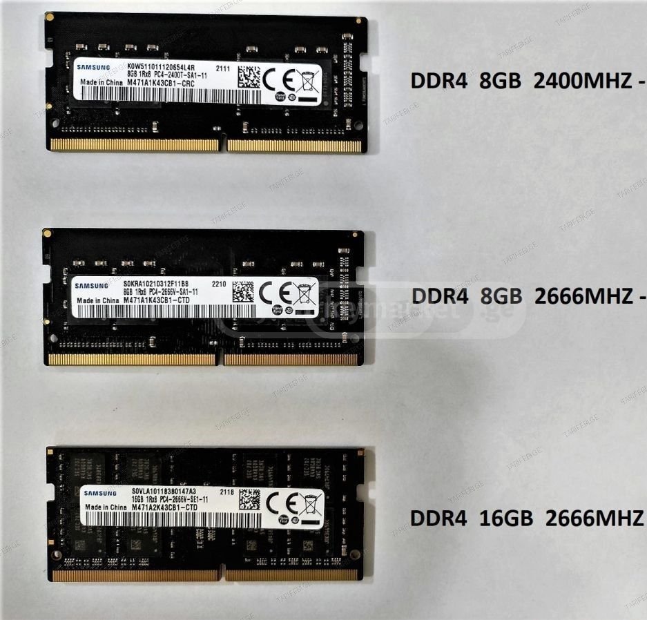 SAMSUNG DDR4 8GB და 16GB 2400Mhz / 2666Mhz / 3200mhz sodim