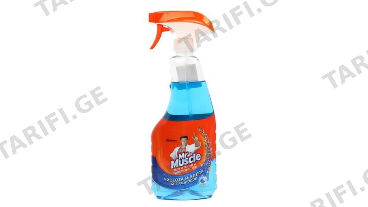 Mr. Muscle შუშის და სხვა ზედაპირის საწმენდი საშუალება ლურჯი 530მლ