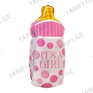 ჰელიუმის ფოლგირებული ბუშტი, ბოთლი it's a girl