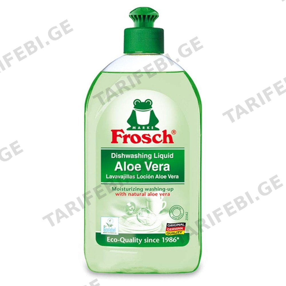 FROSCH ჭურჭლის სარეცხი სითხე ალოე ვერა 500 მლ (ფროში)