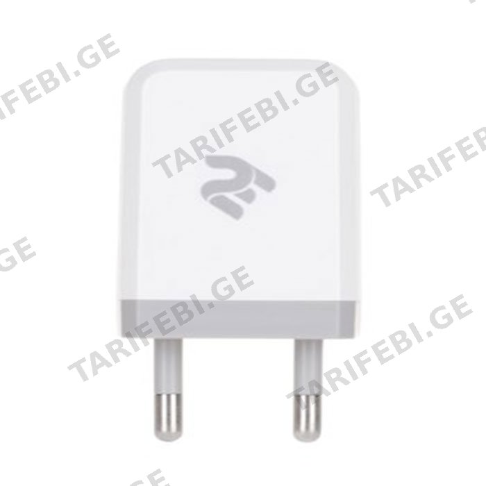 დამტენი 2E WALL CHARGE USB WALL CHARGER USB:DC5V/2.1A, WHITE