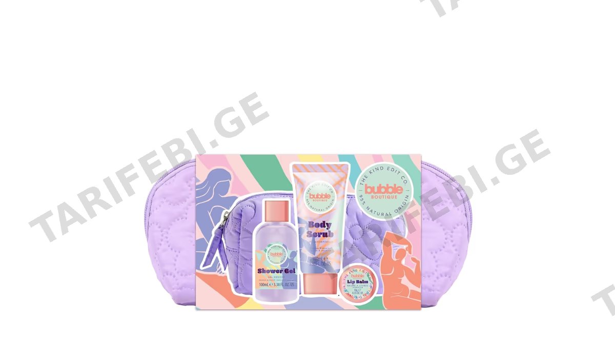 ქაინდ ედით ნაკრები 0837 Bubble Boutique Happiness შხაპის გელი,ტანის ლოსიონი, ტუჩ.ბალმი100/100/10მლ *