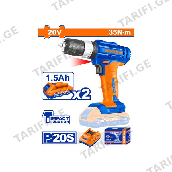 ელექტრო ხრახნდამჭერი 20ვ Li-Ion (WCDP522) WADFOW