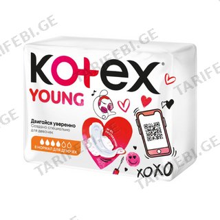კოტექსი - იანგ მოზარდების ნორმალი /4წვ/ #8 0 Kotex - Young Teenagers Normal /4yrs/ 5017 #8