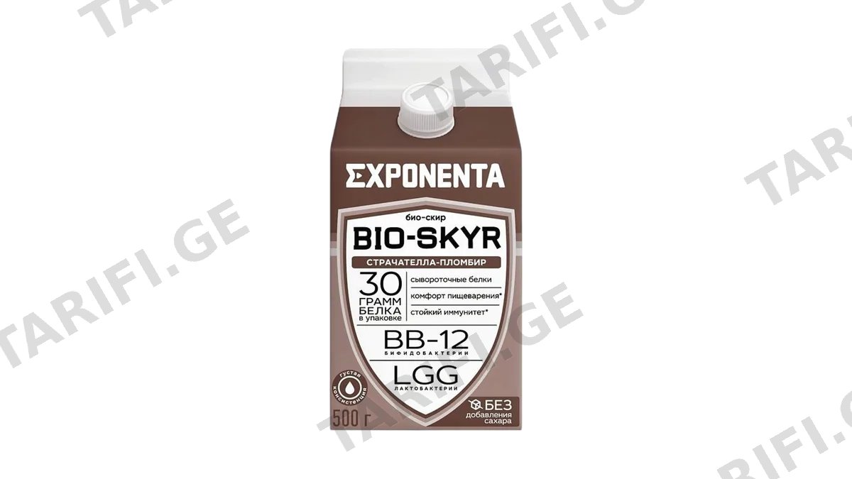 პროტეინ სასმელი "EXPONENTA" BioSkyr სტრაჩატელა-პლომბირი 500გ