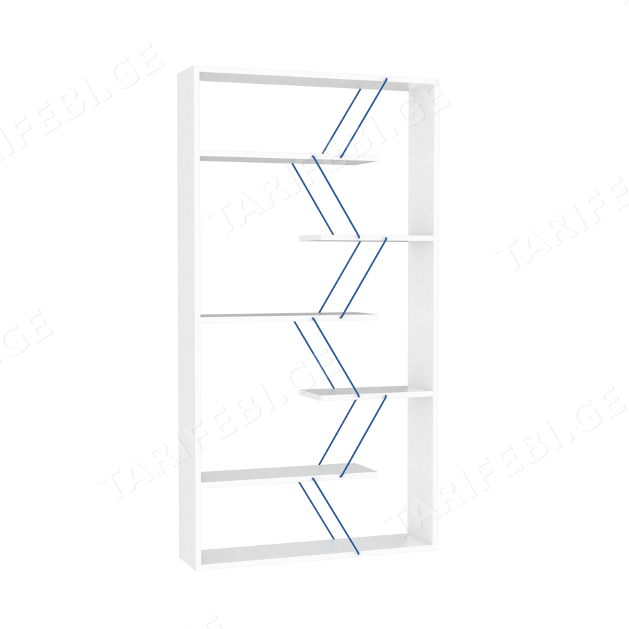 წიგნის თარო Bookcase (White-Blue) RF160305 (84*15*24)