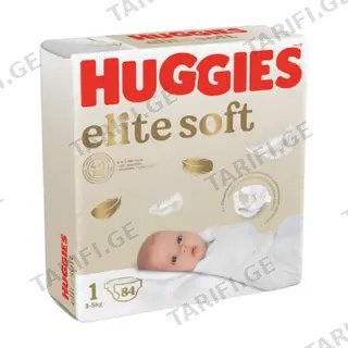 Huggies - საფენი ელიტ სოფტ #1 (3-5 კგ) - 84 ც