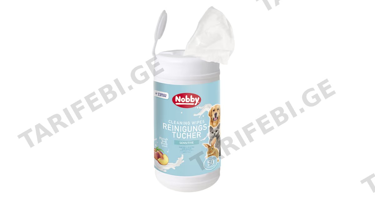 საწმენდი ხელსახოცები ძაღლებისთვის Nobby Peach 50 ც