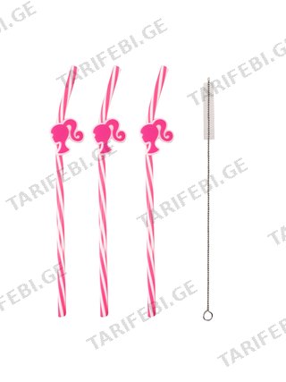 საწრუპის ნაკრები/Barbie Collection Straw & Brush Set