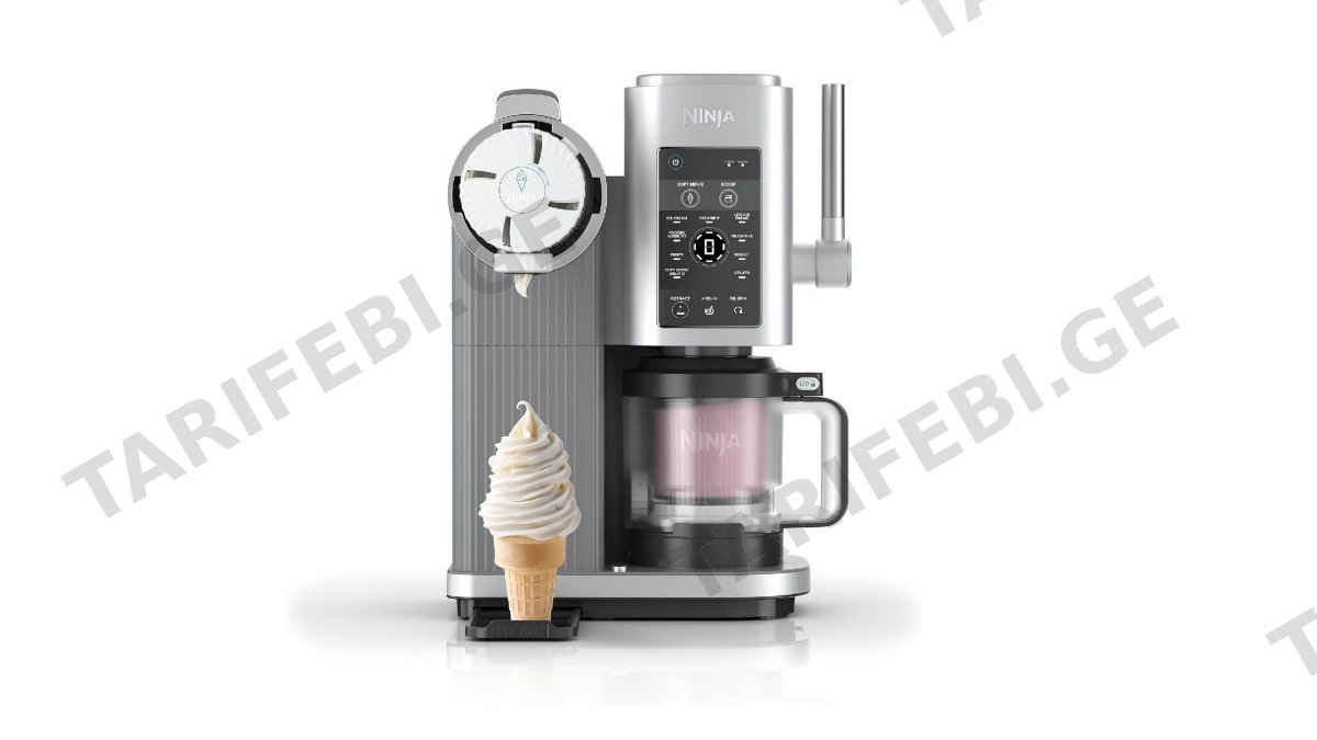 ნაყინის აპარატი Ninja NC701EU Swirl by CREAMi, 800W, 0.48L, 13-in-1 Soft Serve And Ice Cream Maker, Silver