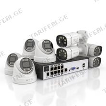 Tuya ICAM 4MP IP POE 8 კამერიანი სისტემა