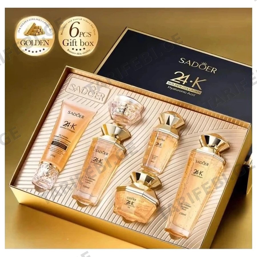 სახის მოვლის 6-ნაწილიანი ნაკრები SADOER 24K GOLD COLLAGEN