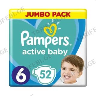 პამპერსი - ბავშვის საფენი ზ-6 /13-18კგ/  #52 4346/8533 Pampers 13-18kg #52 4346/8533