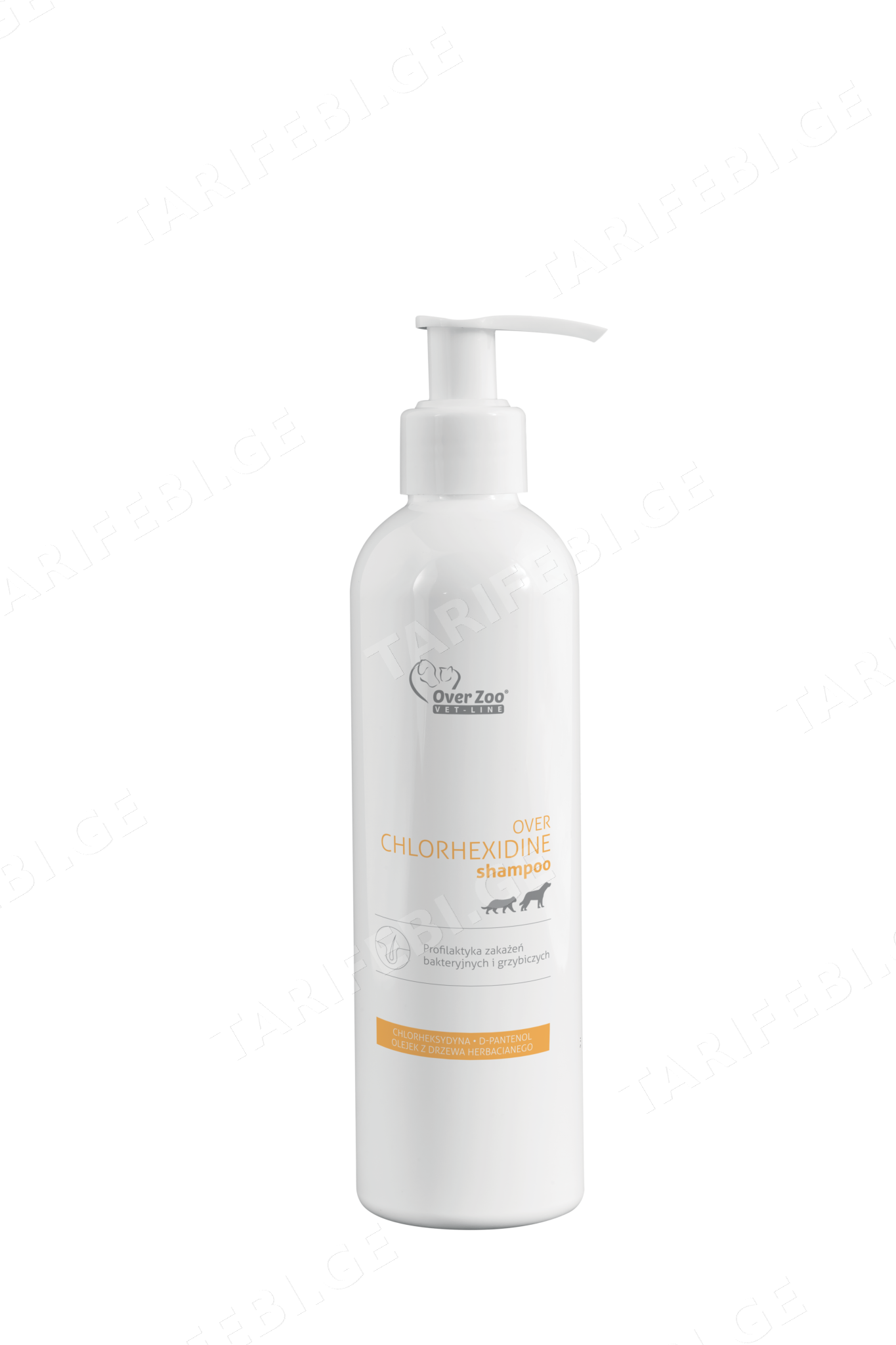 შამპუნი ანტიბაქტერიული ქლორექსიდინი Over Zoo 250ml (ძაღლი & კატა)
