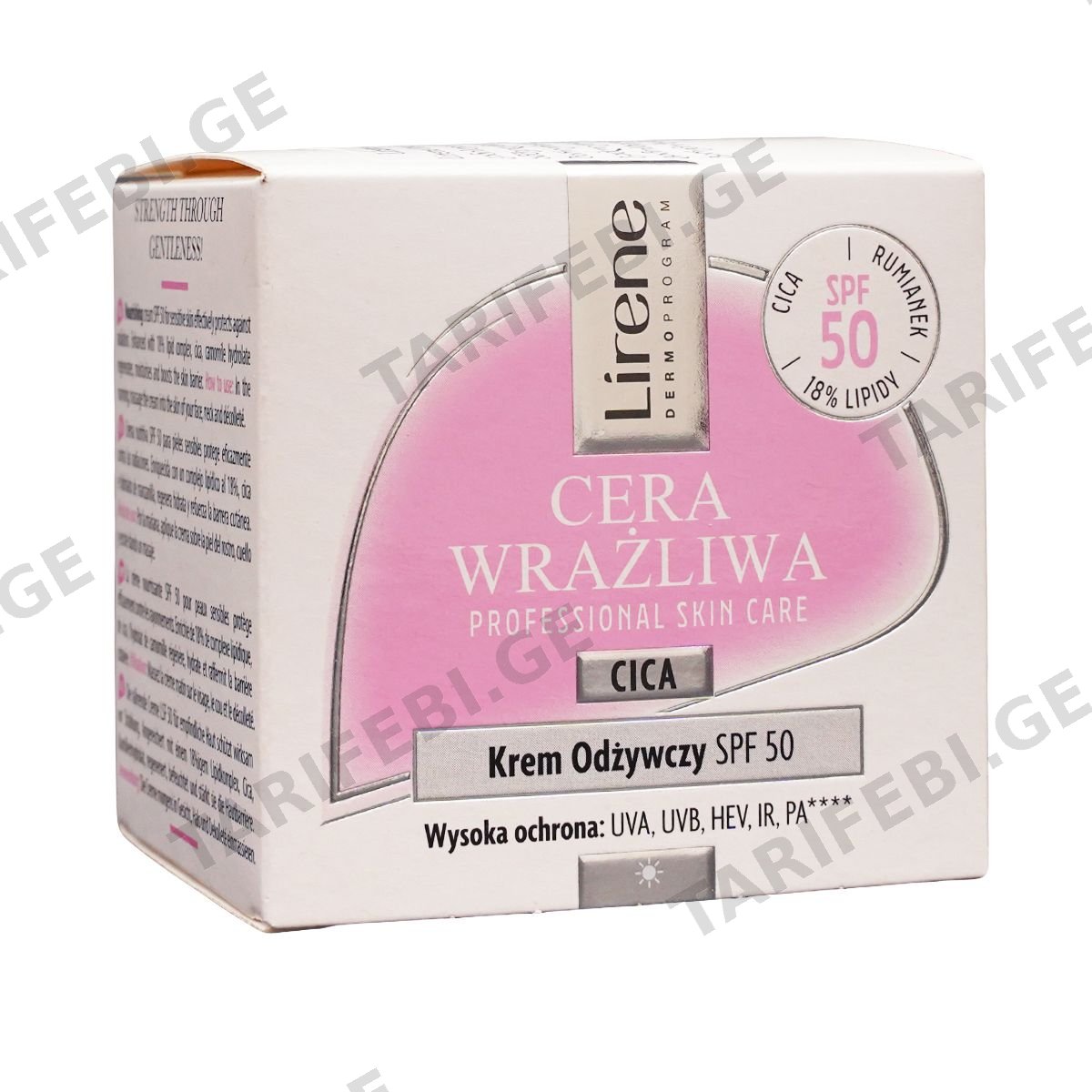 სახის კრემი სენსიტიური კანისთვის SPF50 8115 ლირენე - Lirene