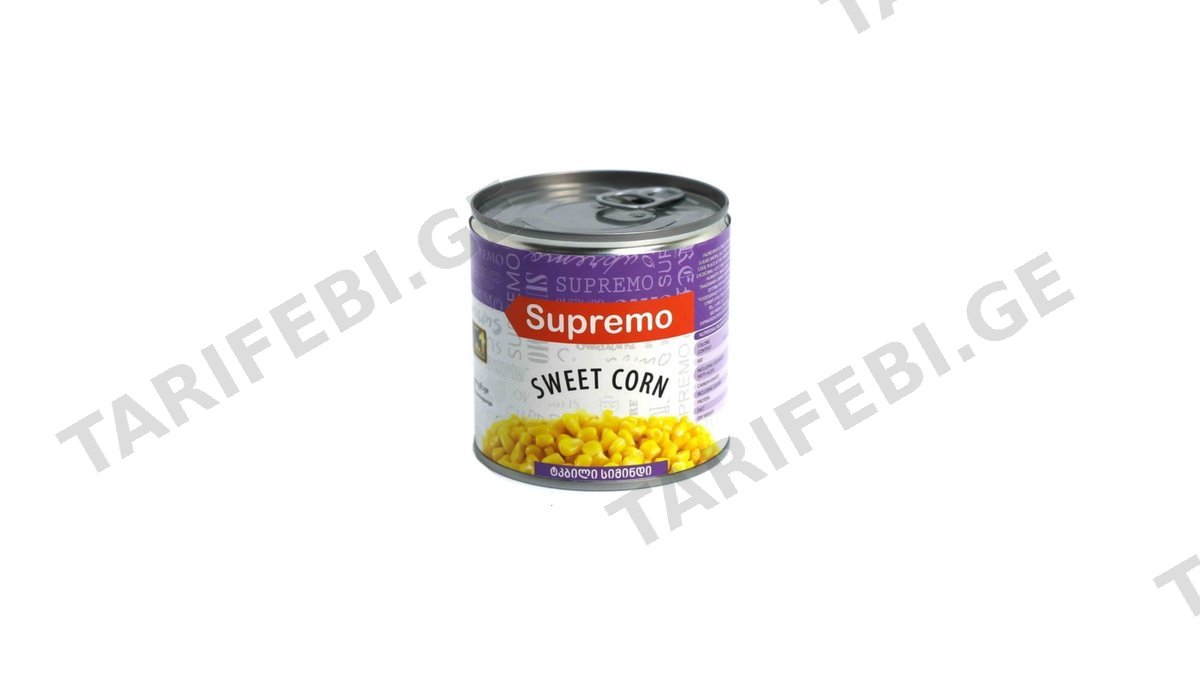 სუპრემო სიმინდის კონსერვი 425მლ