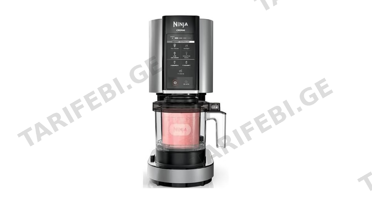 ნაყინის აპარატი Ninja NC302EU Creami, 800W, 0.4L, 7-in-1 Ice Cream Maker, Black/Silver