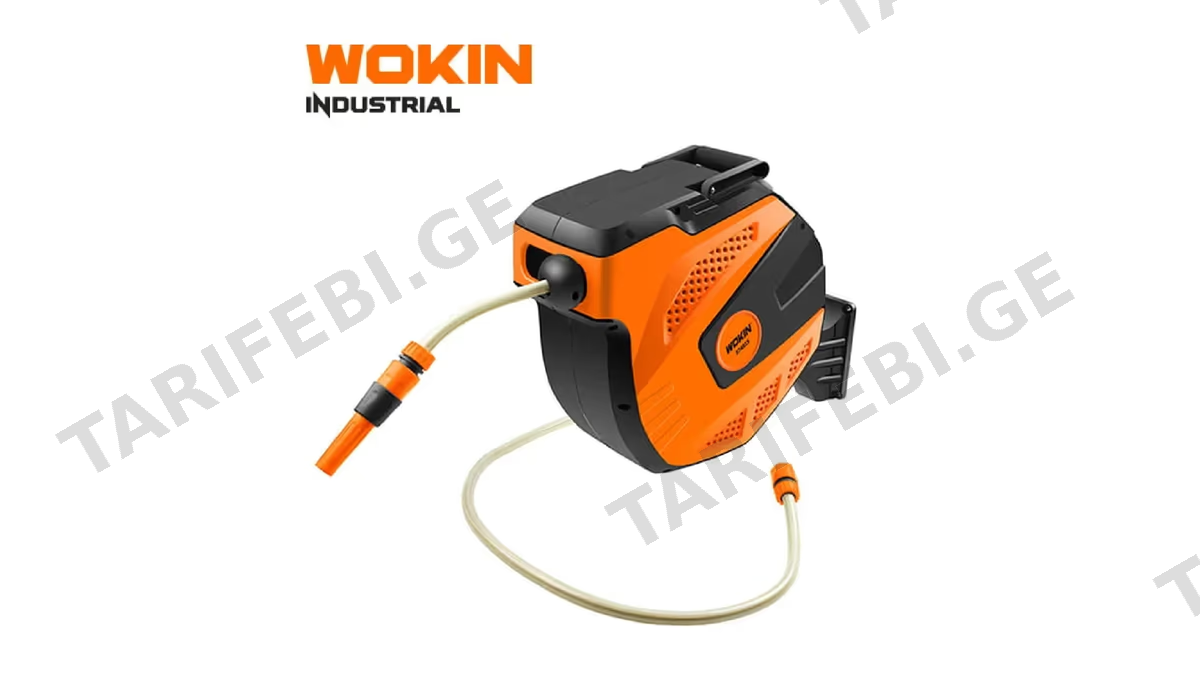 კოჭა სარწყავი მილით Wokin 574515, AUTOMATIC HOSE REEL SET (INDUSTRIAL), Orange