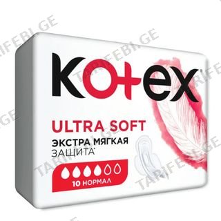 Kotex - ჰიგიენური საფენი ულტრა სოფტ ნორმალი 4 წვ - 16 ც