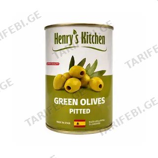 ზეთისხილი მწვანე უკურკო /Henrys Kitchen/ 314 გ