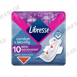 ლიბრესი - Inv comfortsecurity მაქსი ღამის /6წვ/  #10 6474 Libres- INV Night Max / 6 min / 6474 # 10