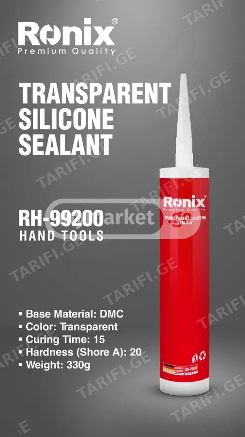 გამჭვირვალე სილიკონის ჰერმეტიკი RONIX RH-99200