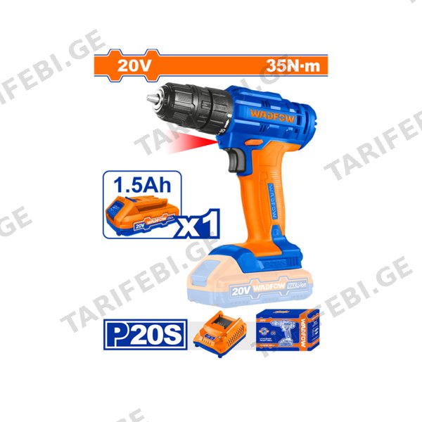 ელექტრო ხრახნდამჭერი 20 V Li-Ion (WCDP511) WADFOW