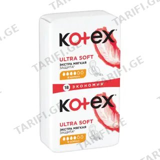 Kotex - ჰიგიენური საფენი სოფტ ნორმალი - 18 ც