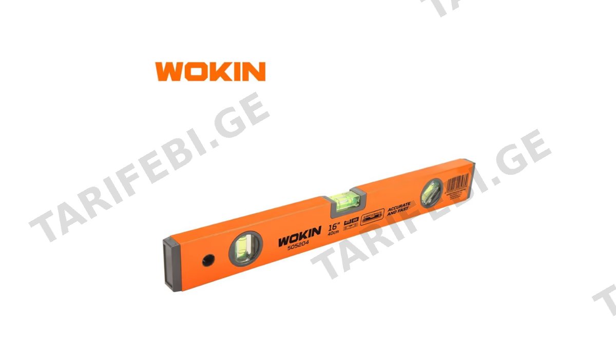 თარაზო Wokin 505204, 40cm, 16\", Spirit Level, Orange