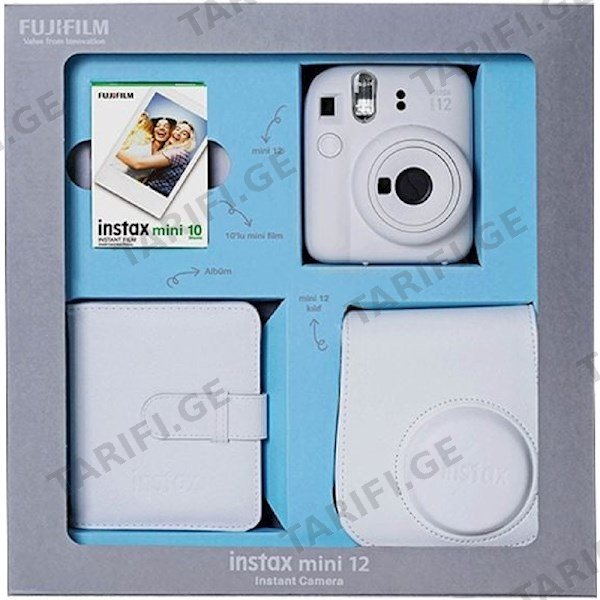 ფოტოაპარატი და აქსესუარები Fujifilm Instax Mini 12 Bundle Box, White