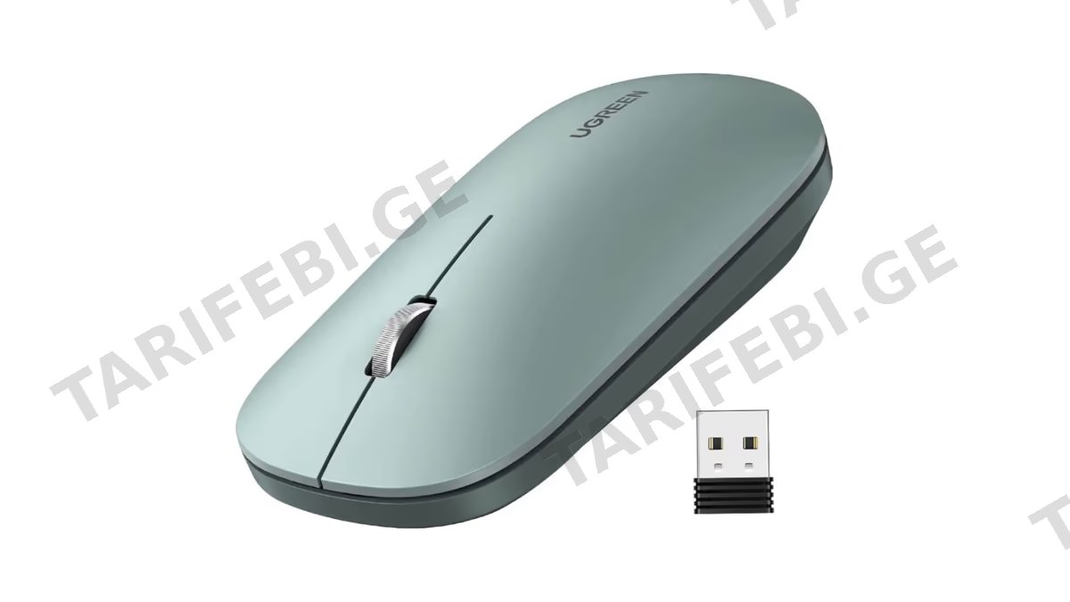 მაუსი UGREEN MU001 (90374) Wireless 2.4G Slim Silent Mouse, 4000DP, Green