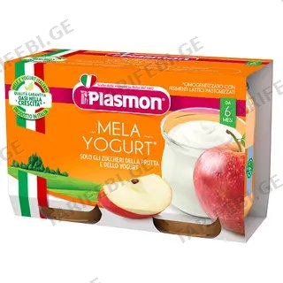 პლასმონი - იოგურტი ვაშლით /6თვ+/ 120გრ #2 7793 Plasmon Yogurt Apple 2x120 gr