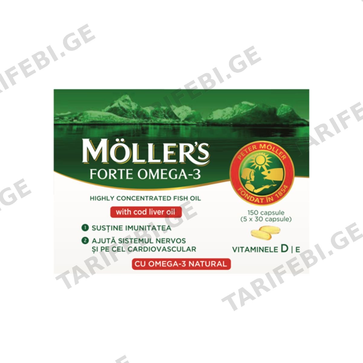 მიოლერი - Mollers ომეგა 3 ფორტე 150 კაფსულა