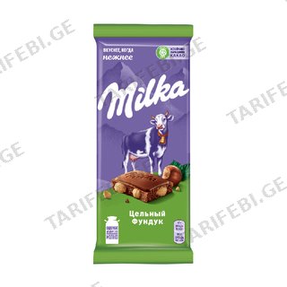 შოკოლადის ფილა /მილკა/ თხილით 90გრ