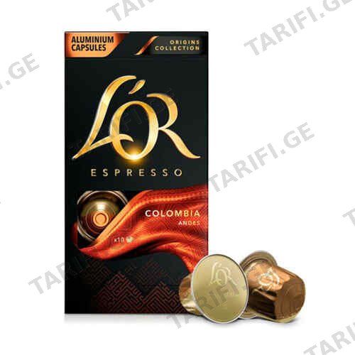 ყავა კაფსულა კოლუმბია /ლორ/ 10ც