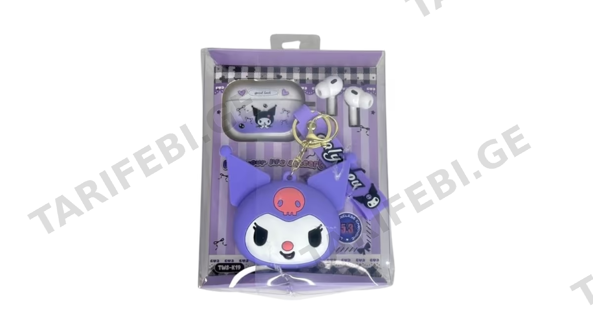 Kuromi Airpods TWS-k19 - იასამნისფერი