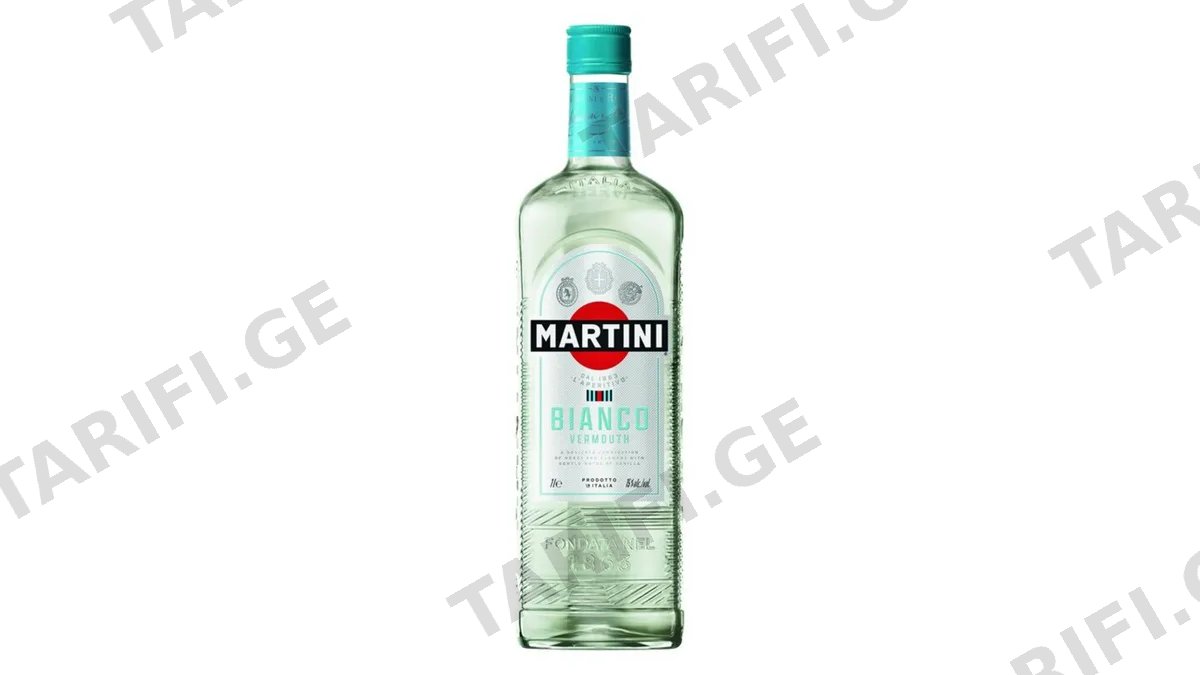 Martini Bianco 1 L 15 % New Design - ვერმუტი მარტინი ბიანკო