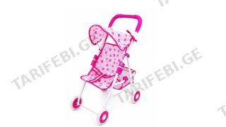 🎀🍼 ვარდისფერი სათამაშო ეტლი გოგონებისთვის