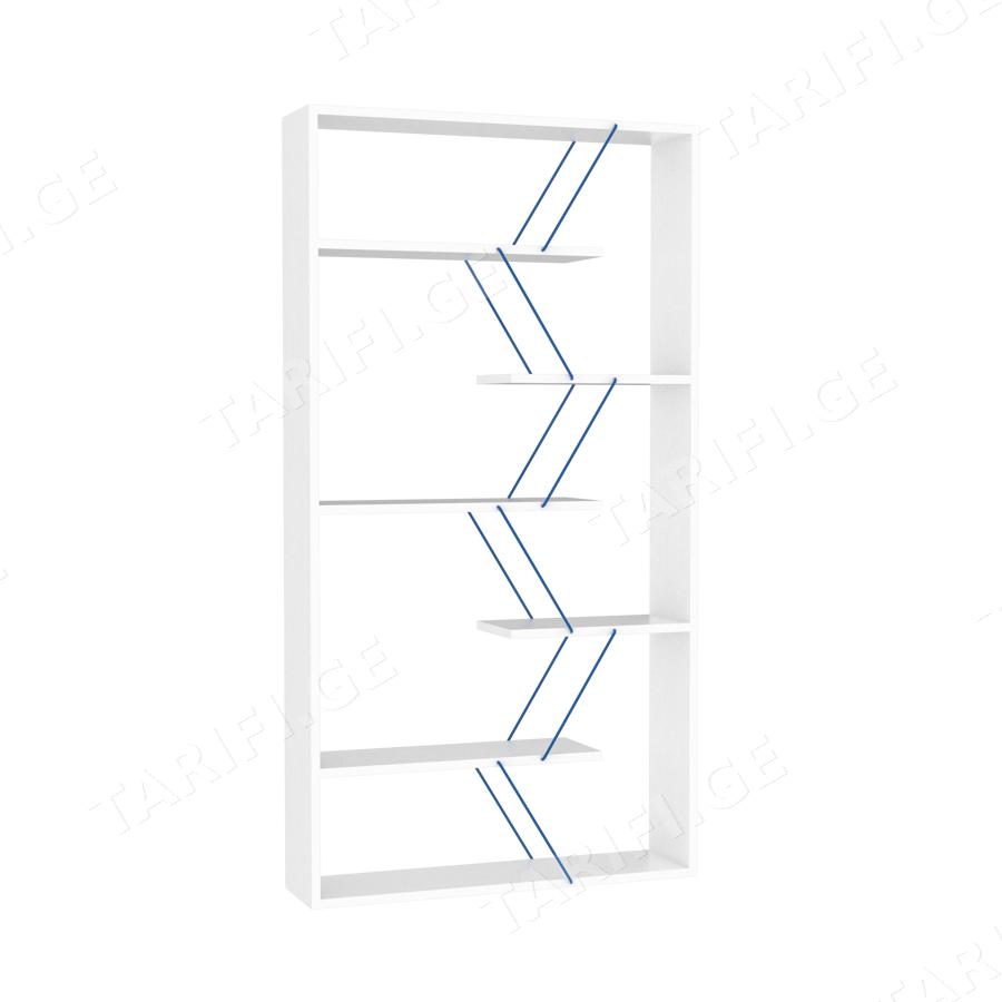 წიგნის თარო Bookcase (White-Blue) RF160305 (84*15*24)