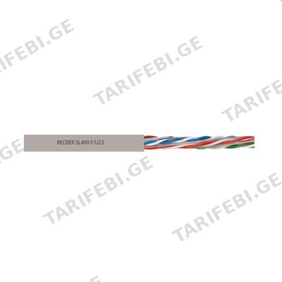 ქსელის კაბელი CAT 6 U/UTP HFFR 23 AWG GREY RAL7001