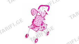 🎀🍼 ვარდისფერი სათამაშო ეტლი გოგონებისთვის