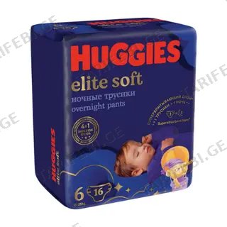 ჰაგისი ელიტ სოფტ - ტრუსი ღამის ზ-6 #16 8180 Huggies elite soft baby pants #6