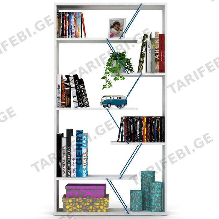 წიგნის თარო COMFORT ROOM TARS BOOKCASE (WHITE-BLUE) RF160305 (84*15*24 CM)