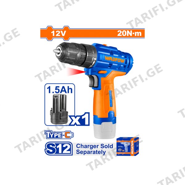 ელექტრო ხრახნდამჭერი Li-Ion 12V USB-Type-C (WCDS520) WADFOW