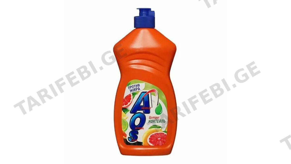 AOS ჭურჭლის სარეცხი სითხე ციტრუსის კოქტეილი 415 მლ (აოსი)