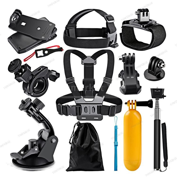 gopro action camera 12 pcs / კამერის აქსესუარების ნაკრები 12